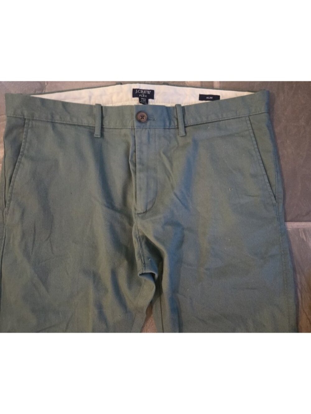 J.Crew Chino Pants Men 34x30 Blue Gray Flex Slim Fit Stretch Casual Cotton